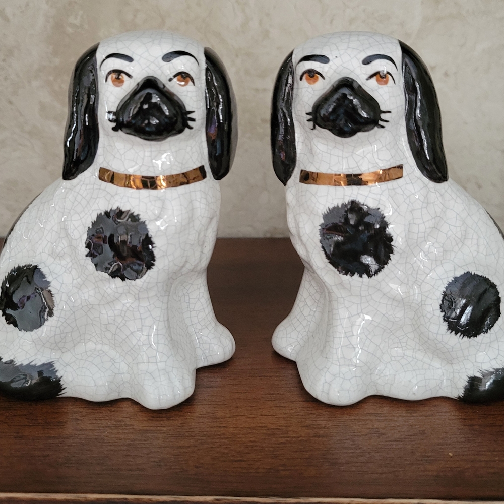 Staffordshire Dog Figurines - Black and White